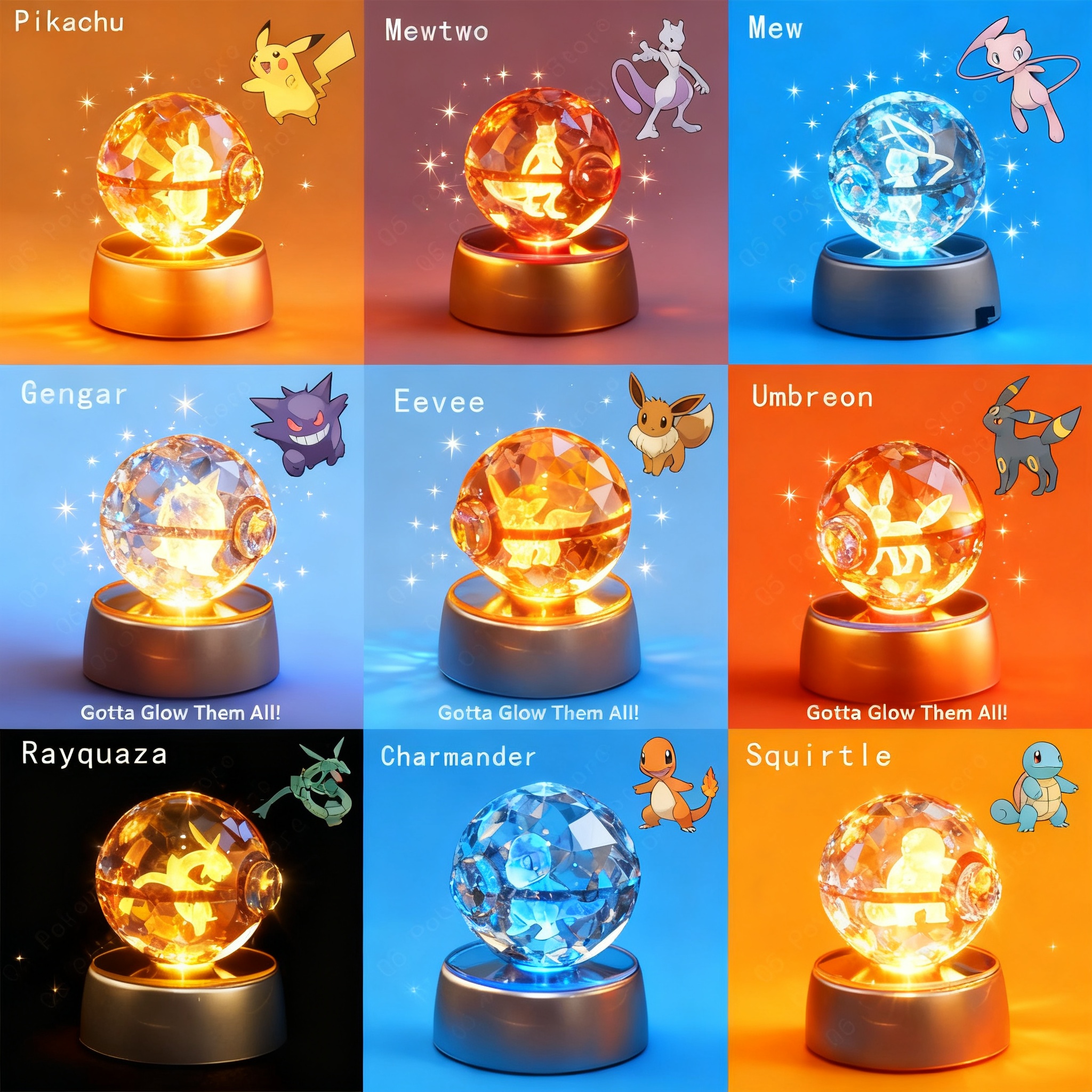 Model Figure Base - Pokemon Crystal Ball 3D Night Light