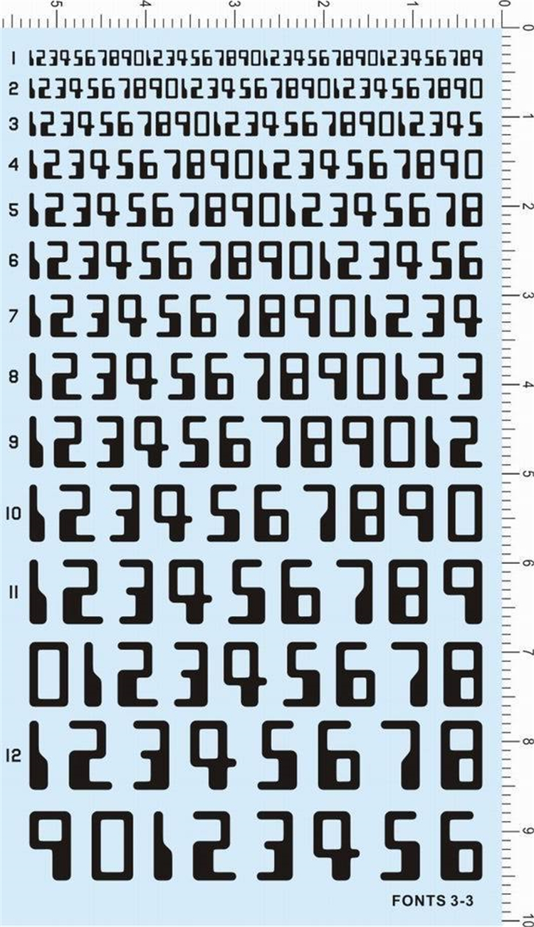 Number Fonts 3-3 Water Slide D – Model Kit Water Decal Bewertung und Preis